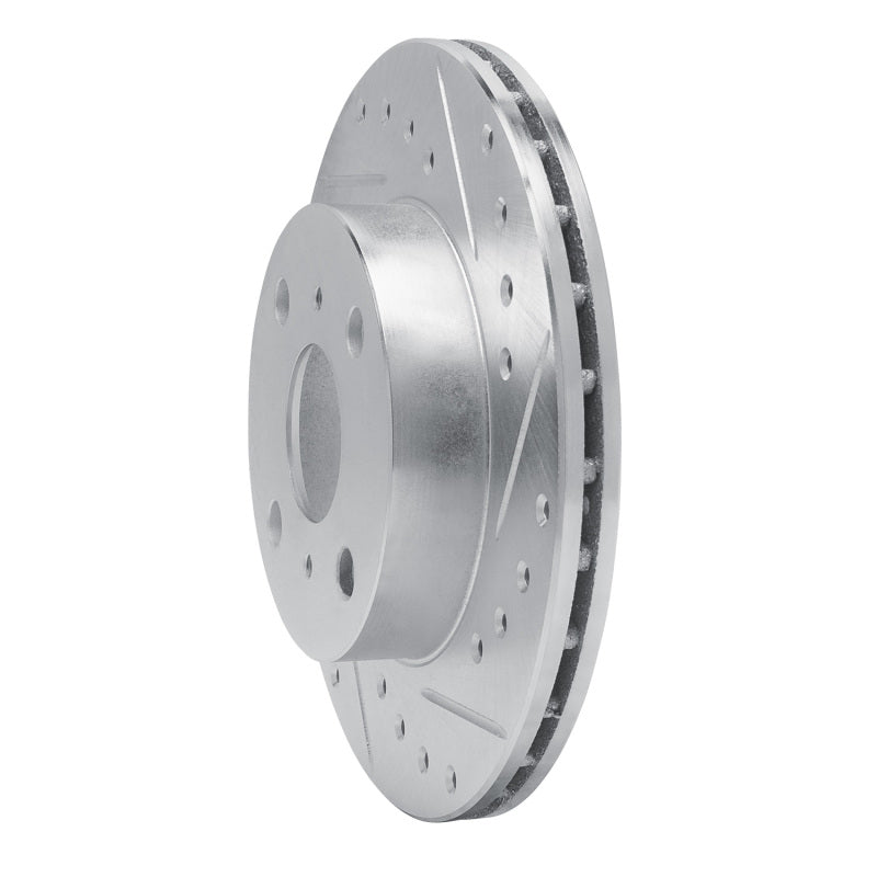 DFC 88-92 Geo Prizm Front Right Drilled & Slotted Silver Brake Rotor
