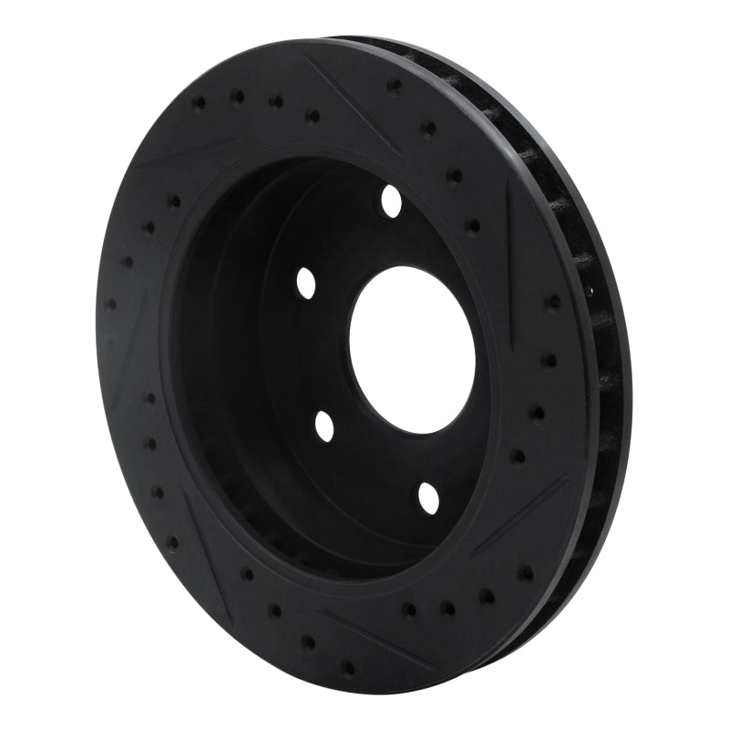 R1 1988-2000 Cadillac Escalade Front Left Drilled & Slotted Black Brake Rotor