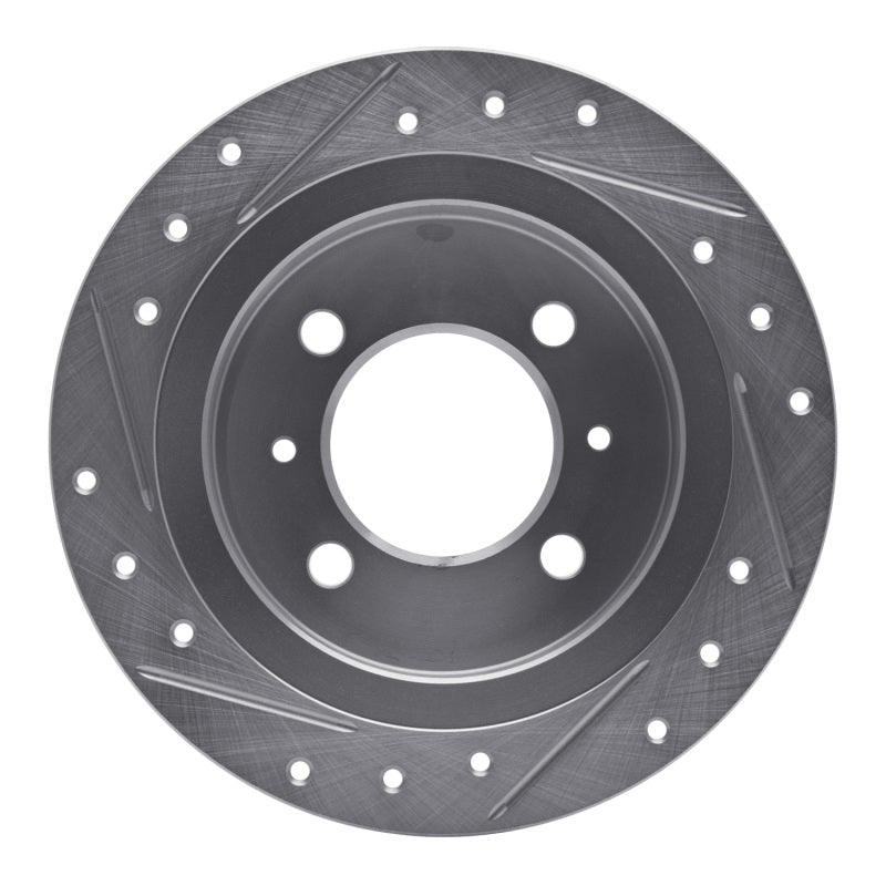 R1 91-06 Nissan 200SX Rear Right Drilled & Slotted Silver Brake Rotor