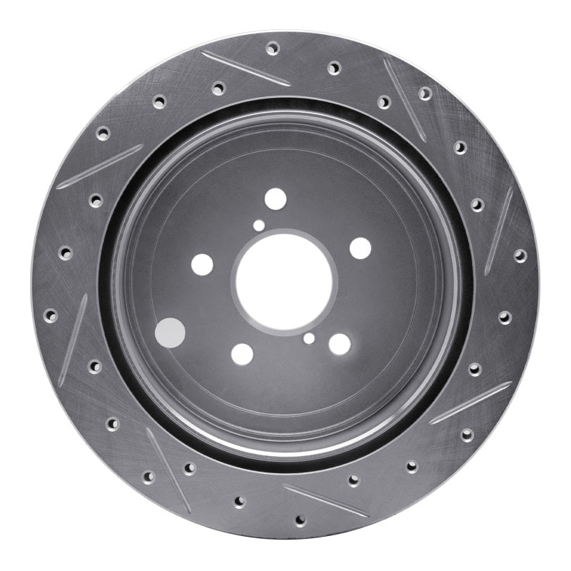 R1 10-25 Scion FR-S Rear Left Drilled & Slotted Silver Brake Rotor