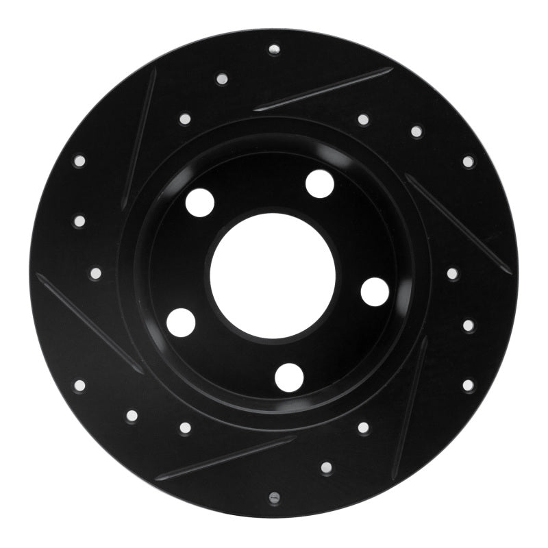R1 99-02 Audi A6 Quattro Rear Right Drilled & Slotted Black Brake Rotor