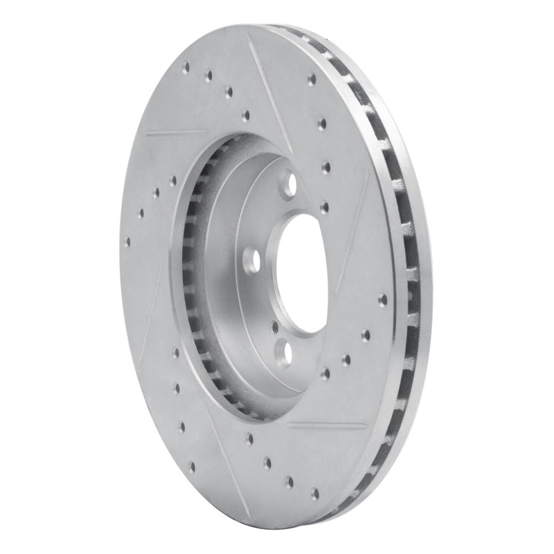 R1 93-07 Ford Thunderbird Front Left Drilled & Slotted Silver Brake Rotor