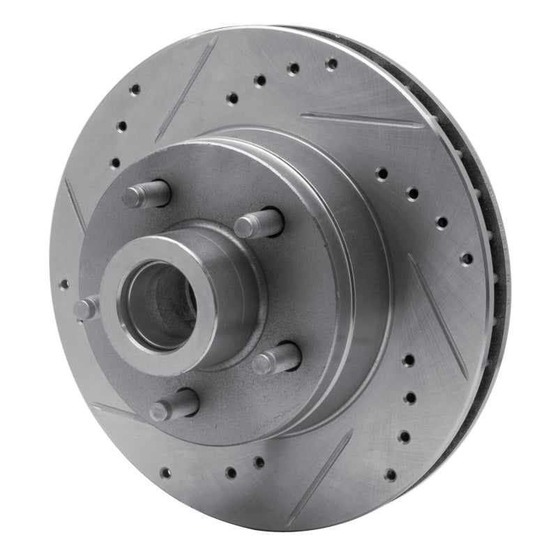 R1 74-79 Ford Gran Torino Front Left Drilled & Slotted Silver Brake Rotor