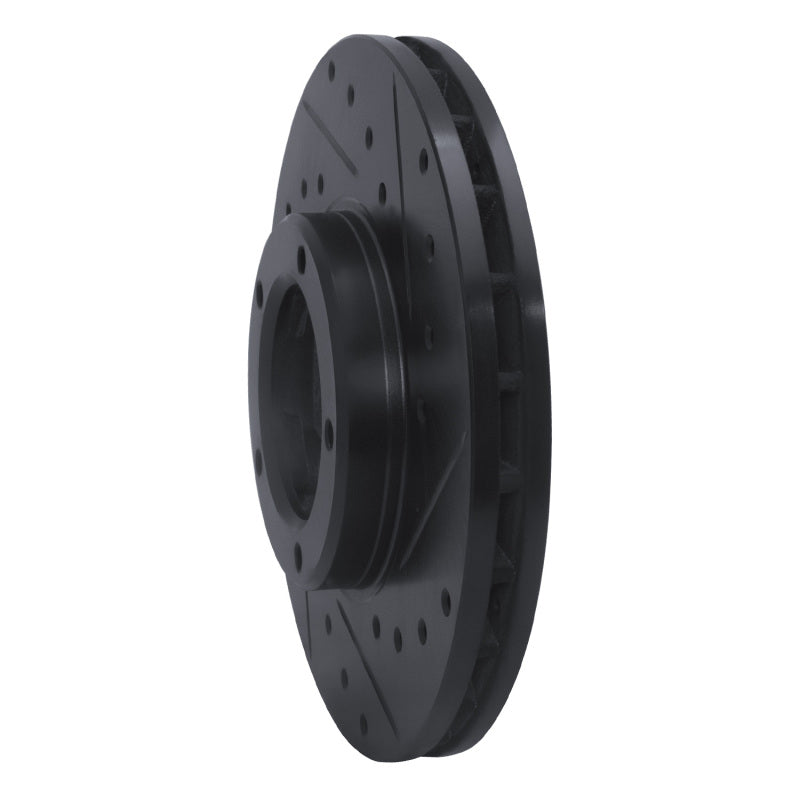 R1 85-92 Toyota Pickup Front Right Drilled & Slotted Black Brake Rotor