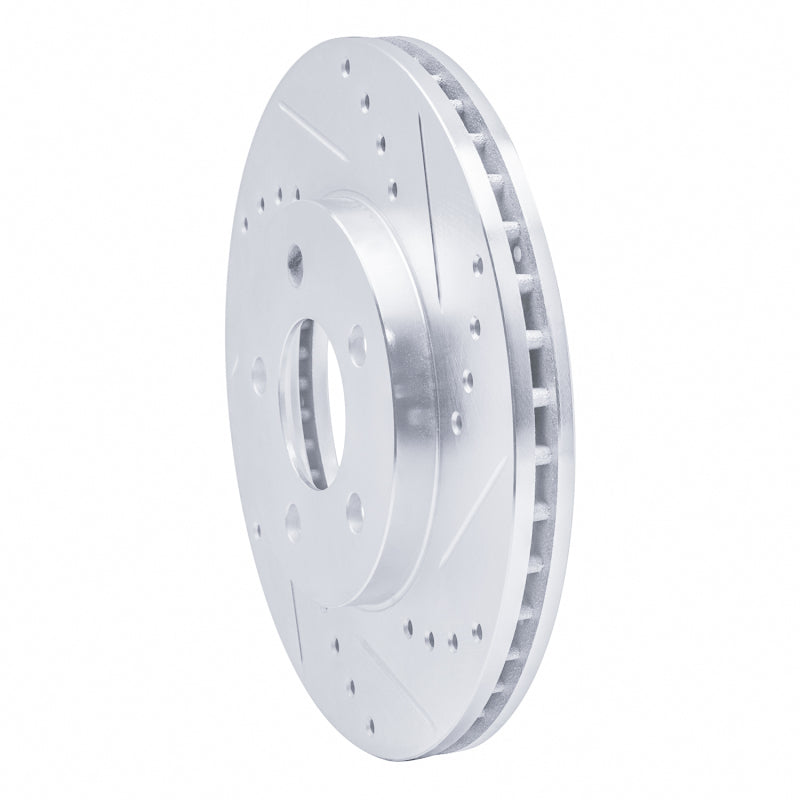 R1 00-05 Chrysler Neon Front Right Drilled & Slotted Silver Brake Rotor