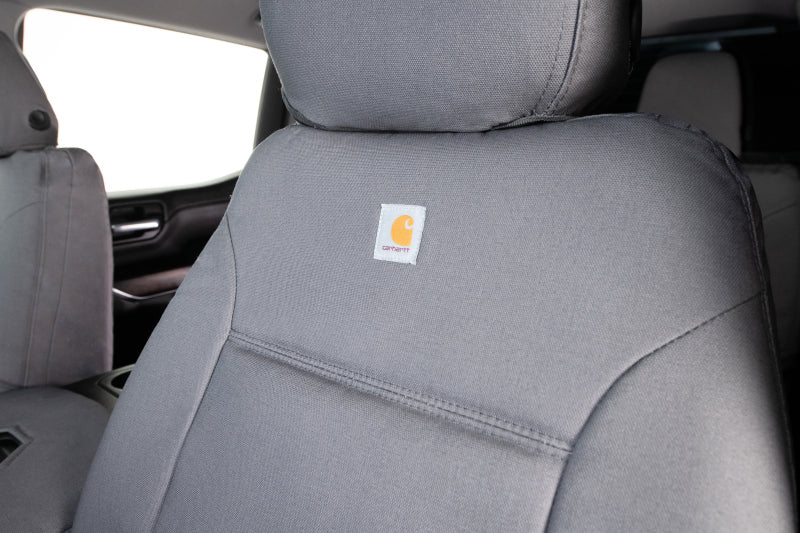 Covercraft 19-24 Chevrolet Silverado Carhartt PrecisionFit Custom Second Row Seat Covers - Gravel