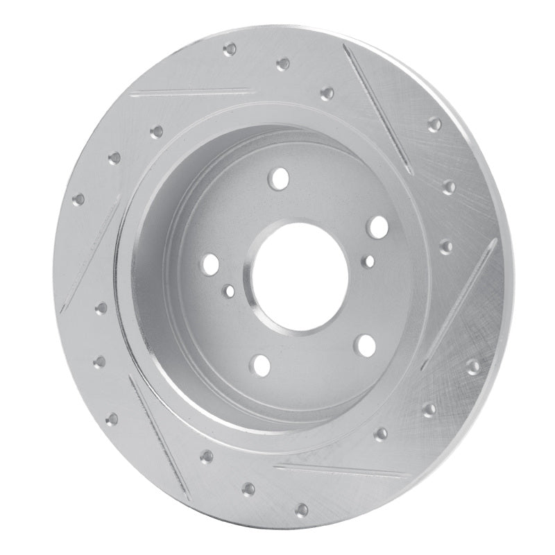 DFC 10-13 Suzuki Kizashi Rear Left Drilled & Slotted Silver Brake Rotor
