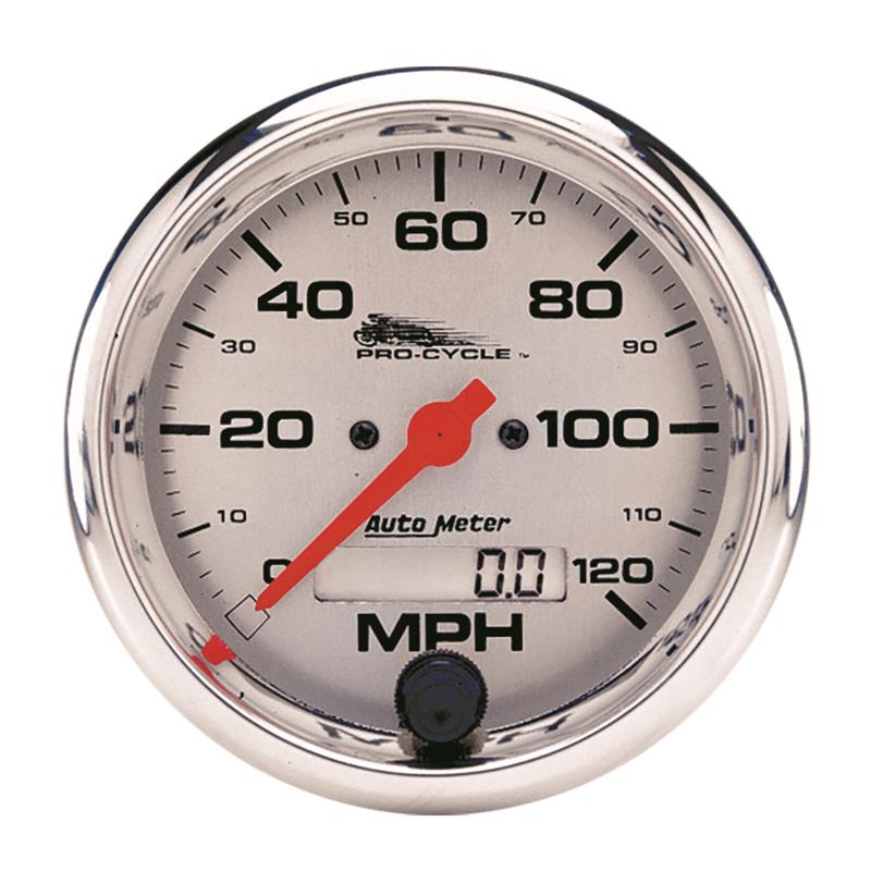 Autometer Pro-Cycle Gauge Speedo 3 3/4in 120 Mph Elec Silver