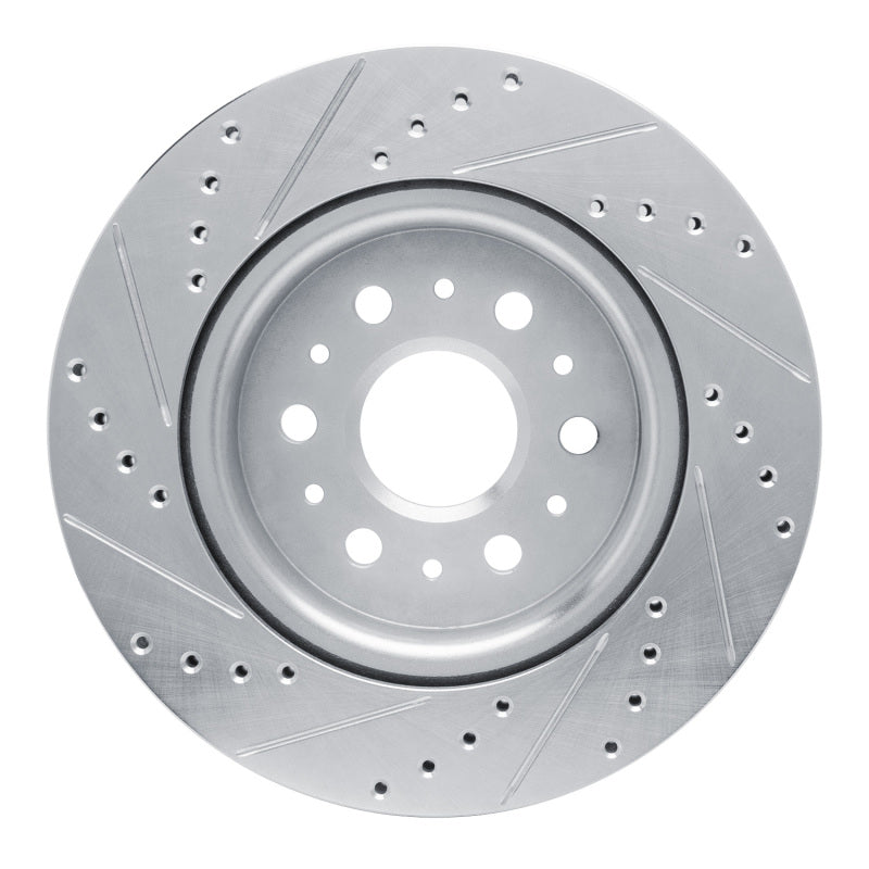 R1 17-25 Buick Enclave Rear Right Drilled & Slotted Silver Brake Rotor