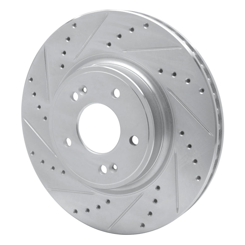 DFC 18-23 Genesis G70 Front Left Drilled & Slotted Silver Brake Rotor