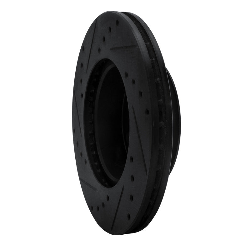 R1 92-95 Volkswagen EuroVan Front Right Drilled & Slotted Black Brake Rotor