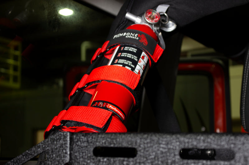 Fishbone Offroad Padded Roll Bar Red Fire Extinguisher Holder