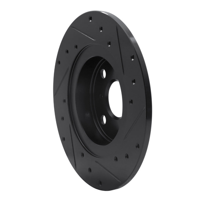 R1 87-89 Toyota MR2 Rear Left Drilled & Slotted Black Brake Rotor