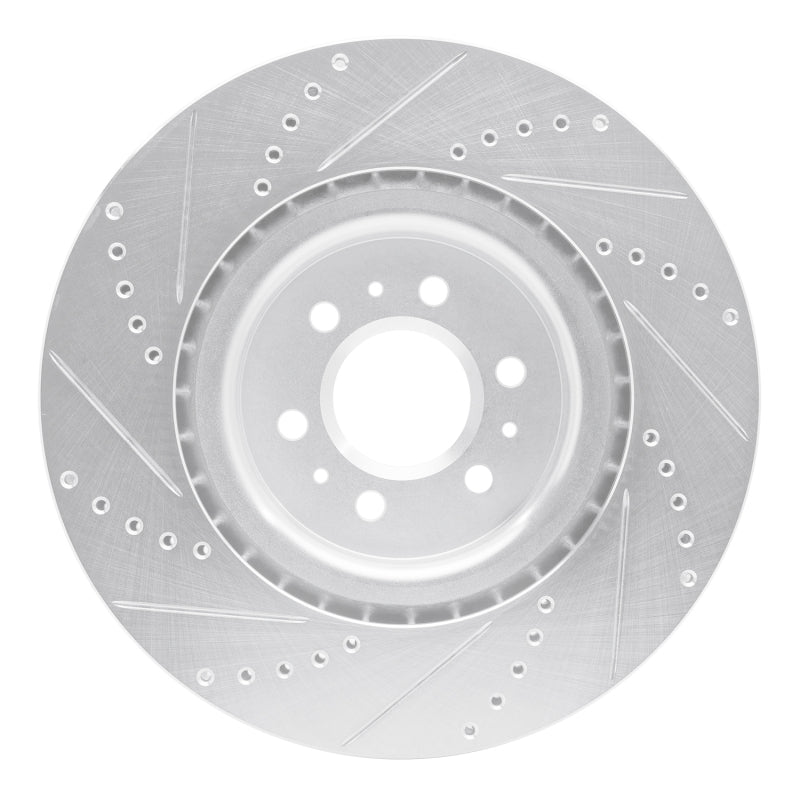 R1 04-11 Cadillac CTS Front Right Drilled & Slotted Silver Brake Rotor