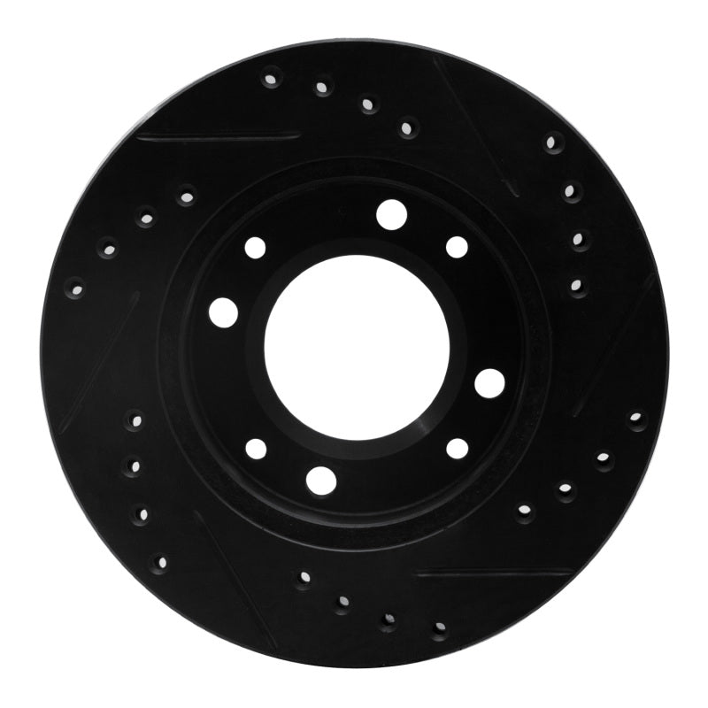 R1 86-88 Mazda RX-7 Front Left Drilled & Slotted Black Brake Rotor