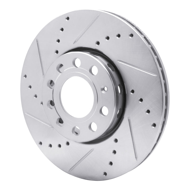DFC 92-95 Volkswagen EuroVan Front Left Drilled & Slotted Silver Brake Rotor