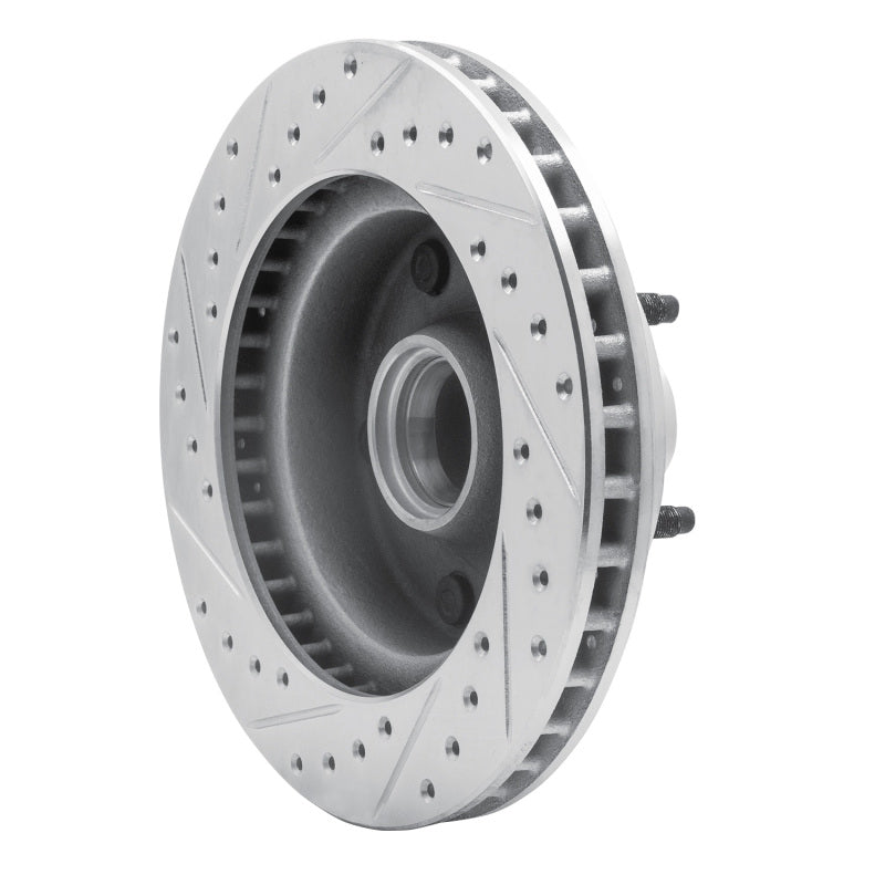 R1 73-93 Ford E-100 Econoline Front Right Drilled & Slotted Silver Brake Rotor