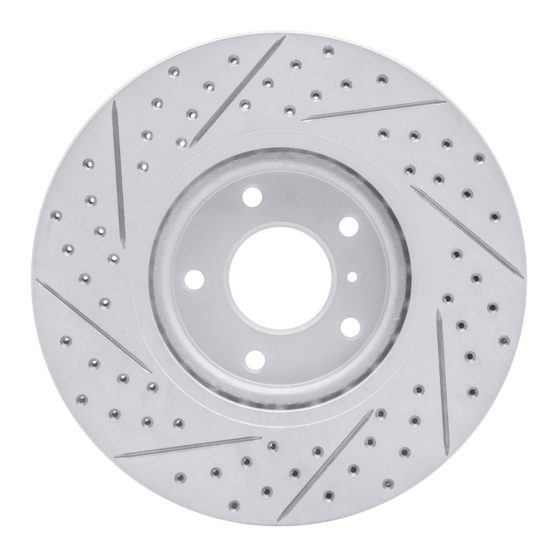 R1 03-23 Infiniti FX35 Front Right Drilled & Slotted Geo-Carbon Rotor