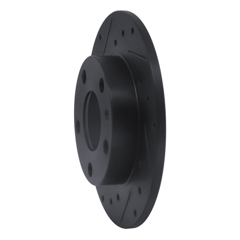 R1 02-06 Audi A4 (USA/Canada) Rear Left Drilled & Slotted Black Brake Rotor