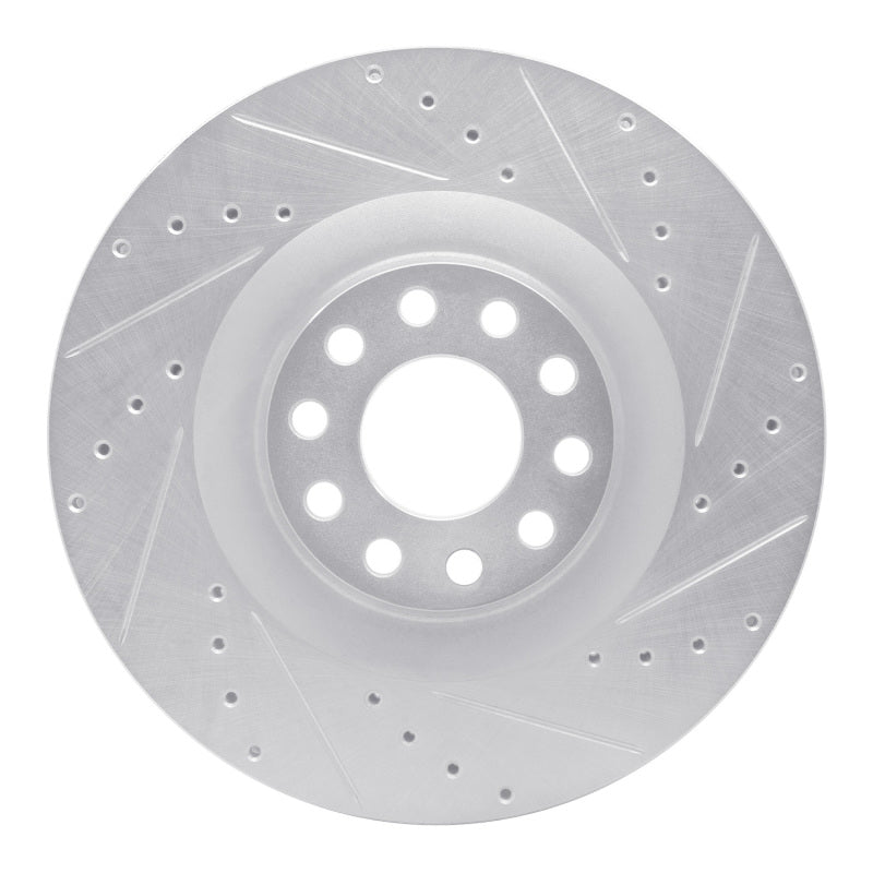 DFC 01-03 Audi S8 Front Right Drilled & Slotted Silver Brake Rotor