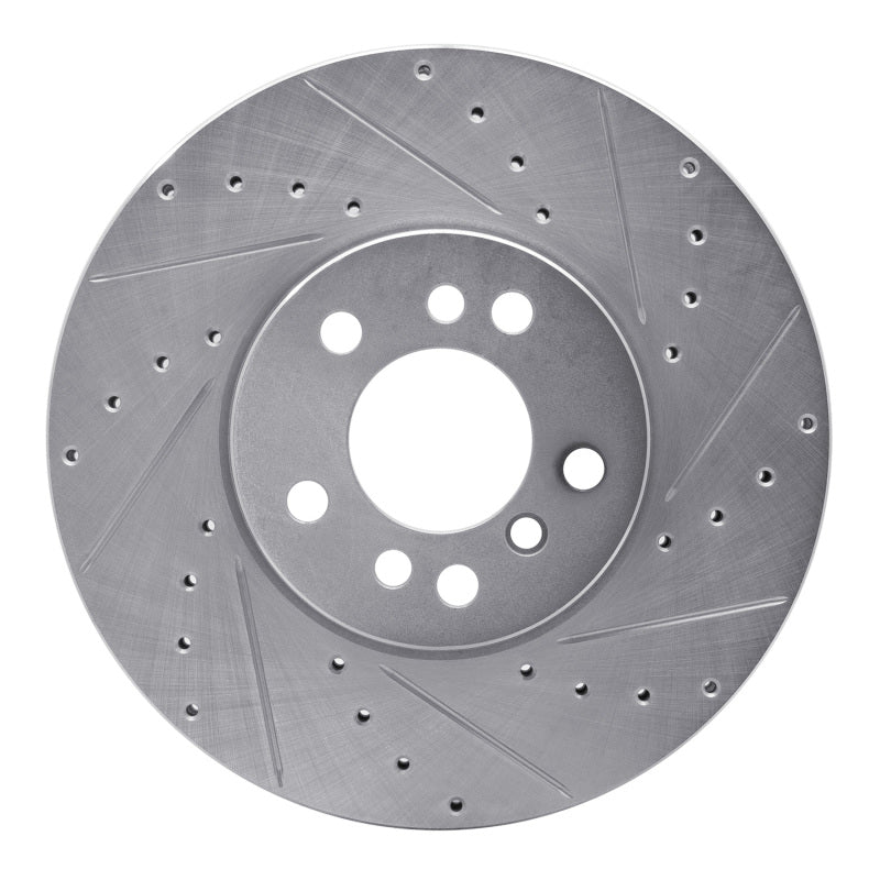 R1 00-06 BMW X5 Front Right Drilled & Slotted Silver Brake Rotor