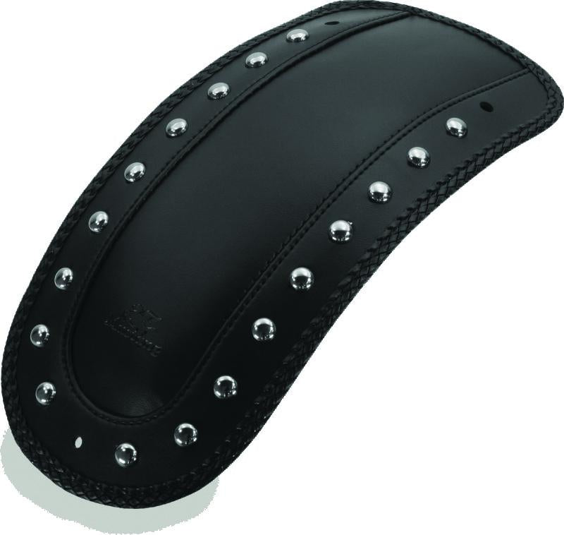 Mustang 00-17 Harley Softail FLSTS, FLSTN, FLSTC w/Stud Plate Fender Bib w/Studs - Black