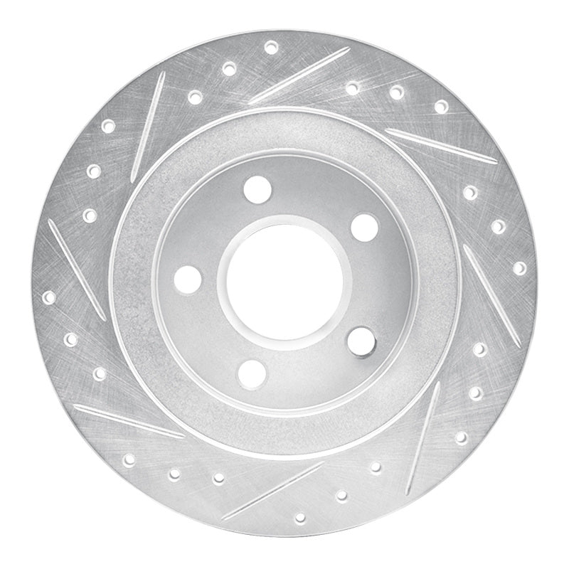 DFC 98-05 Buick Park Avenue Rear Right Drilled & Slotted Silver Brake Rotor