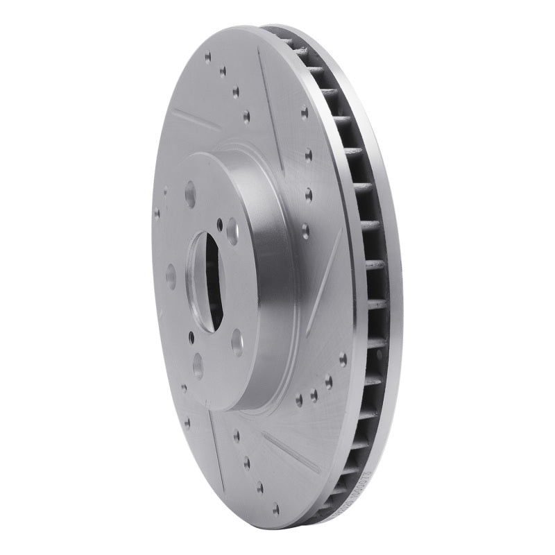 R1 94-99 Toyota Celica Front Right Drilled & Slotted Silver Brake Rotor