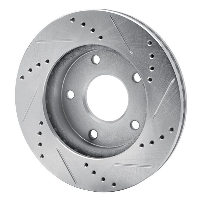 R1 79-98 Buick Riviera Rear/Front Left Drilled & Slotted Silver Brake Rotor