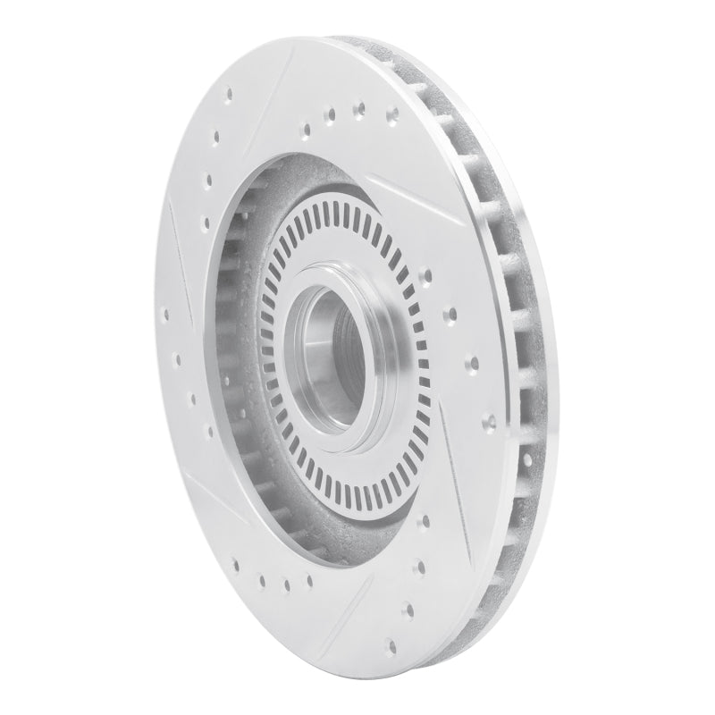 R1 87-92 Lincoln Mark VII Front Right Drilled & Slotted Silver Brake Rotor