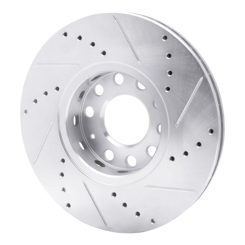 DFC 92-95 Volkswagen EuroVan Front Left Drilled & Slotted Silver Brake Rotor