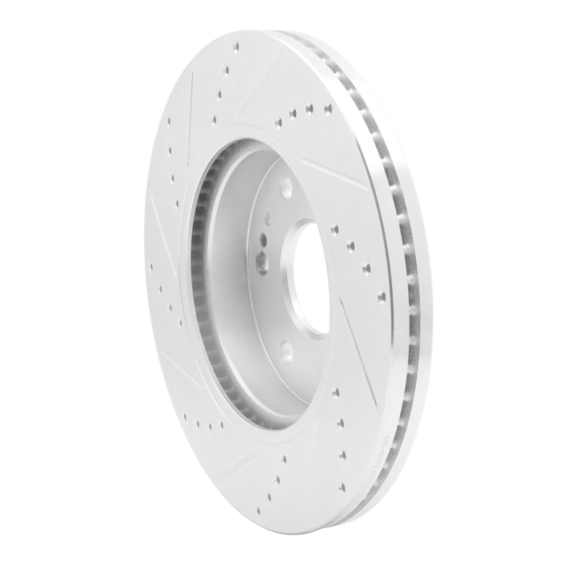 R1 2019-2026 Cadillac Vistiq Front Right Drilled & Slotted Silver Brake Rotor