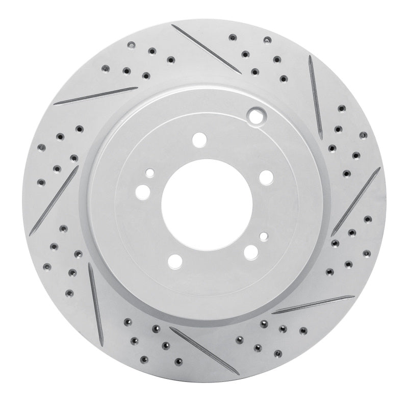 R1 08-15 Mitsubishi Lancer Rear Right Drilled & Slotted Geo-Carbon Rotor