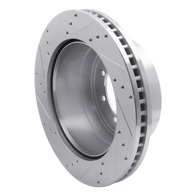 R1 11-22 Ford F-350 Super Duty 4WD Rear Right Drilled & Slotted Silver Brake Rotor