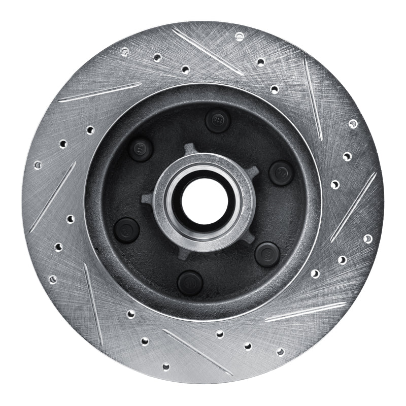 DFC 88-96 Chevrolet C2500 Front Left Drilled & Slotted Silver Brake Rotor
