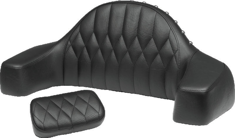 Mustang 08-24 HD FL Touring Double Diamond Squareback 1PC Seat - Black w/ Grey Stitching