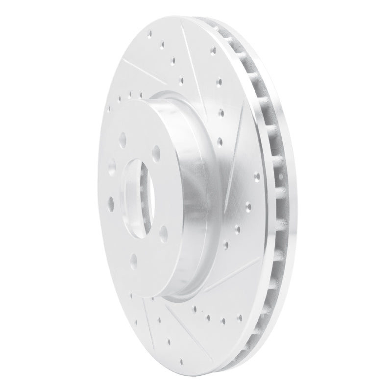 R1 13-25 Cadillac ATS Front Right Drilled & Slotted Silver Brake Rotor