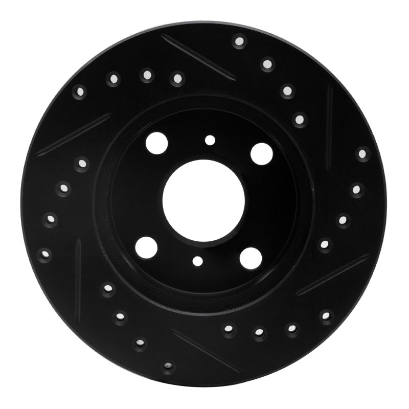 R1 91-99 Toyota Paseo Front Left Drilled & Slotted Black Brake Rotor