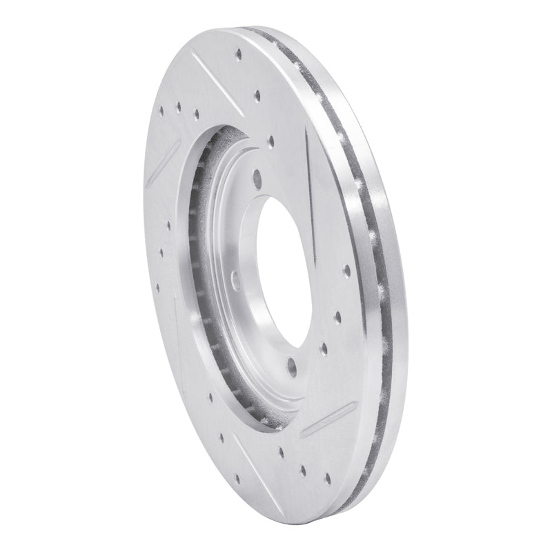 R1 84-90 Dodge COLT Front Left Drilled & Slotted Silver Brake Rotor