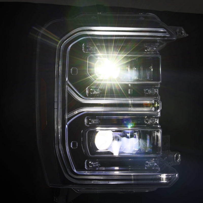 AlphaRex 23-26 Ford F-250 SD LUXX LED Proj Headlights Alpha Blk w/Activ Light/Seq Signal/Switchback