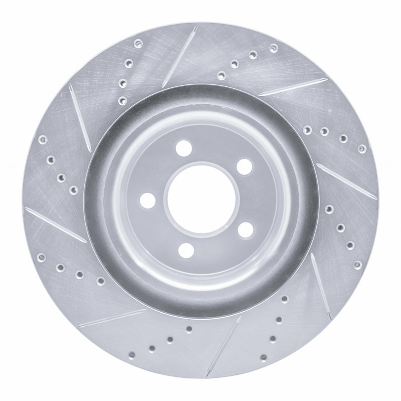 DFC 05-23 Chrysler 300 Front Right Drilled & Slotted Silver Brake Rotor