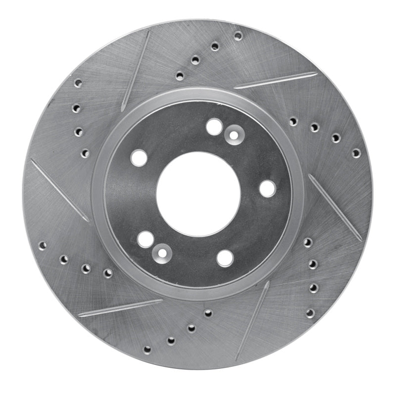DFC 07-12 Hyundai Veracruz Rear Left Drilled & Slotted Silver Brake Rotor