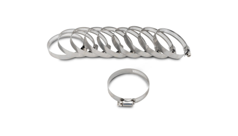 Vibrant S.S. Worm Gear Clamps Pack of 10 - Clamping Range: 0.44in - 0.90in (11mm - 23mm)