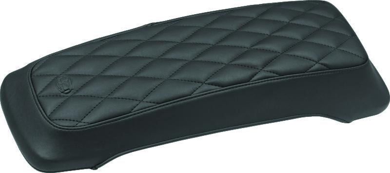 Mustang 93-13 Harley FL Touring Saddlebag Lid Covers Diamond Stitch - Black