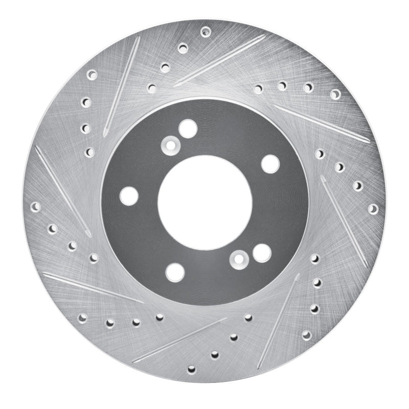 R1 91-01 Acura Legend Front Left Drilled & Slotted Silver Brake Rotor