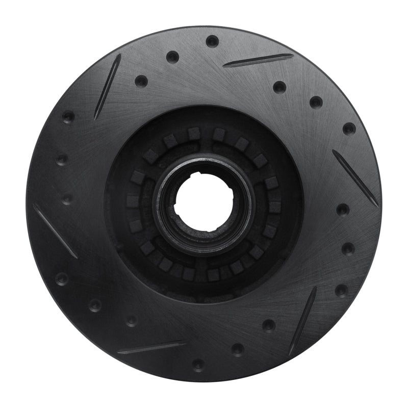 R1 84-85 Mazda RX-7 Front Right Drilled & Slotted Black Brake Rotor