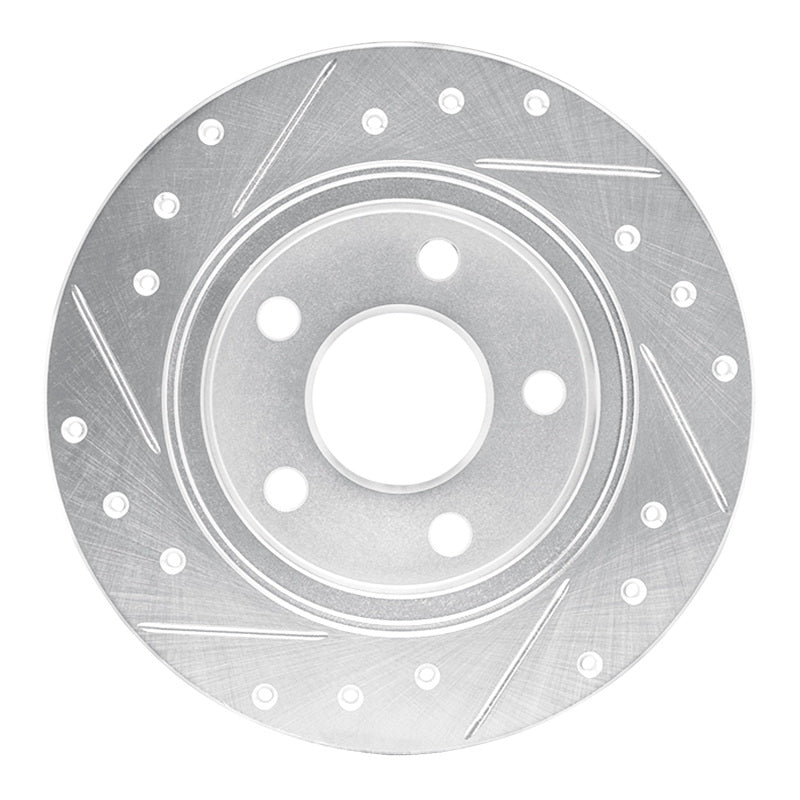 R1 93-05 Ford Taurus SHO Rear Right Drilled & Slotted Silver Brake Rotor
