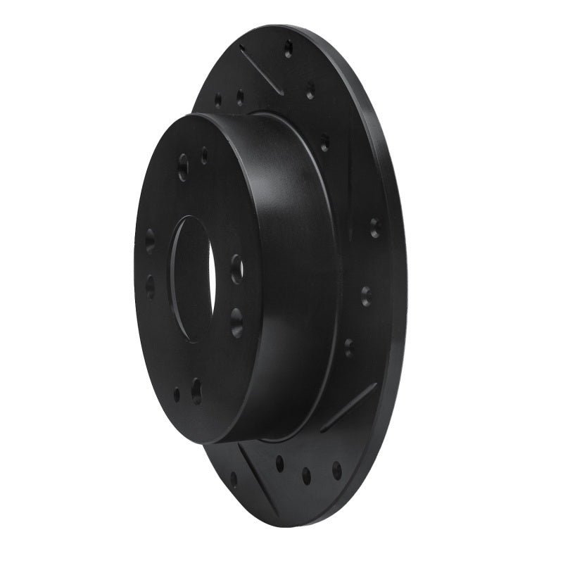 R1 98-02 Acura CL Rear Right Drilled & Slotted Black Brake Rotor