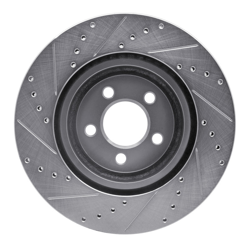R1 05-23 Chrysler 300 Front Right Drilled & Slotted Silver Brake Rotor