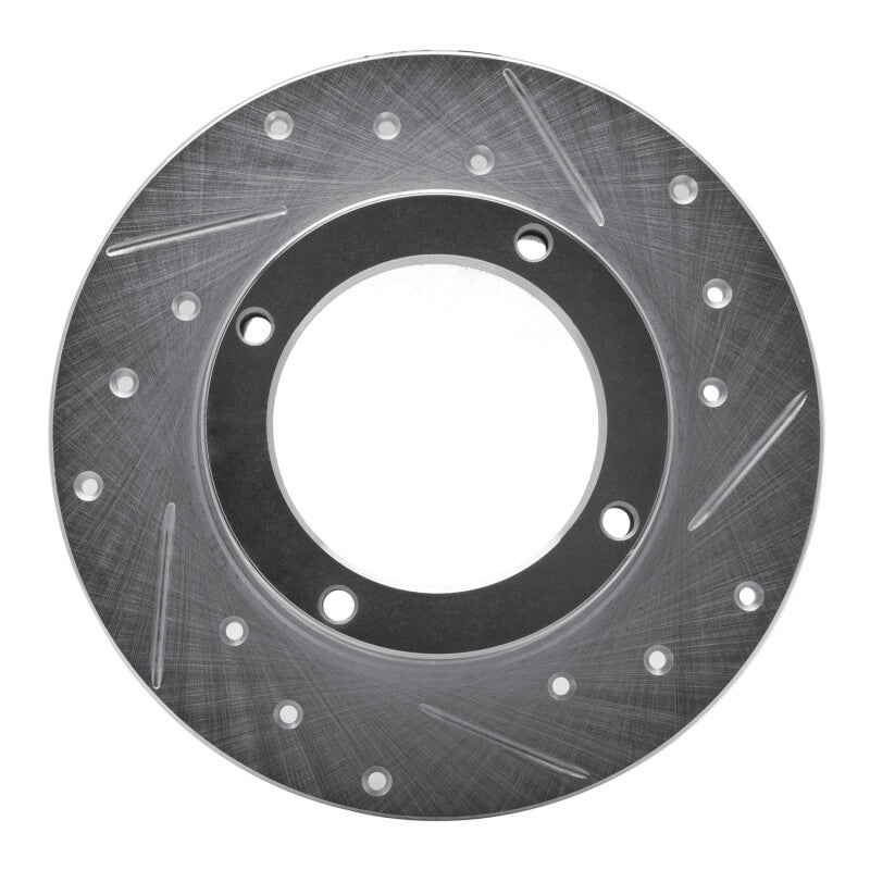 R1 73-79 Honda Civic Wagon Front Right Drilled & Slotted Silver Brake Rotor